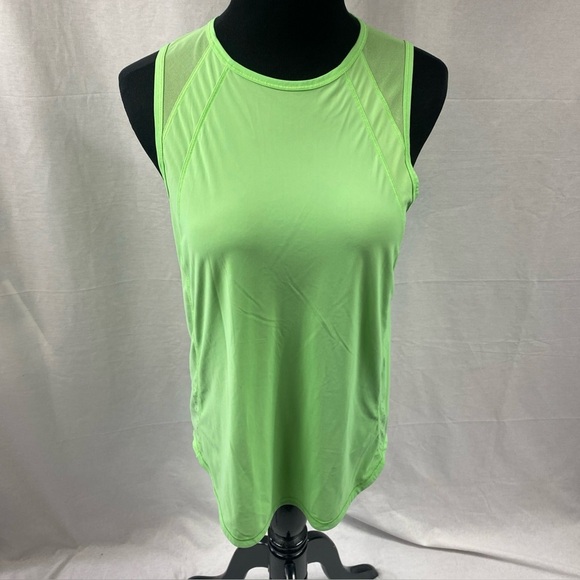 LULULEMON Tank Top Mesh Panels High Visibility Neon Green Open Back Size 6 - Picture 1 of 6